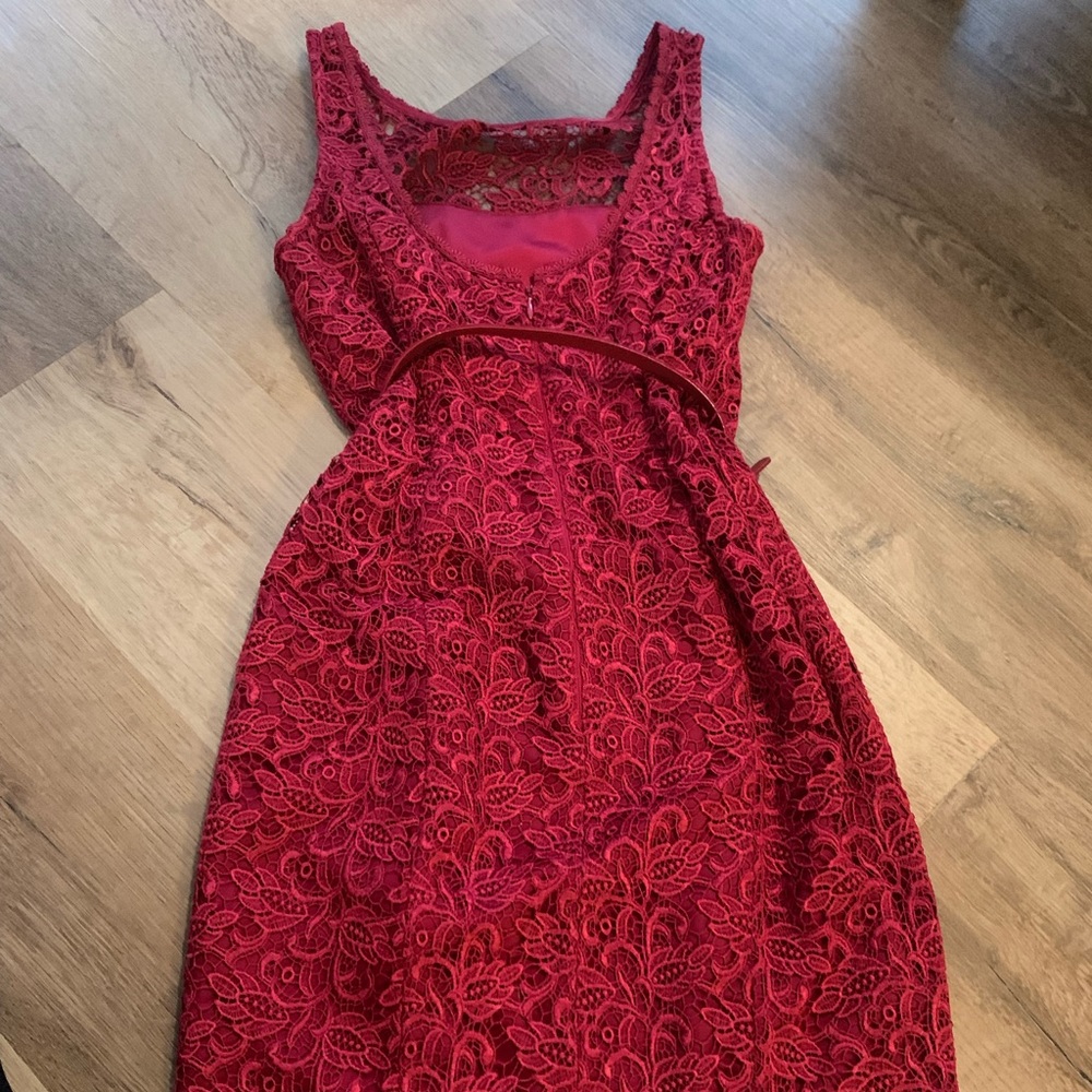Deep Red Lace Dress